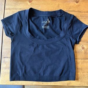 Free People cropped fitted elastic tee